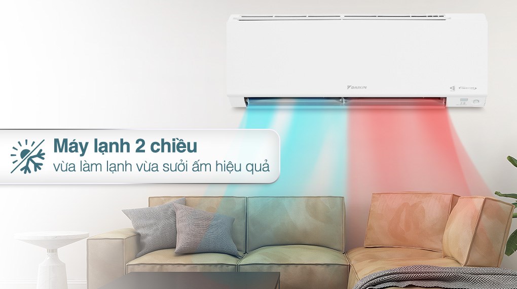 Máy lạnh 2 chiều Daikin Inverter 1.5 HP ATHF35XVMV hỗ trợ kiểm soát nhiệt độ quanh năm