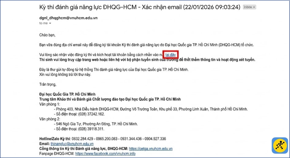 Xác nhận đăng ký tài khoản qua email