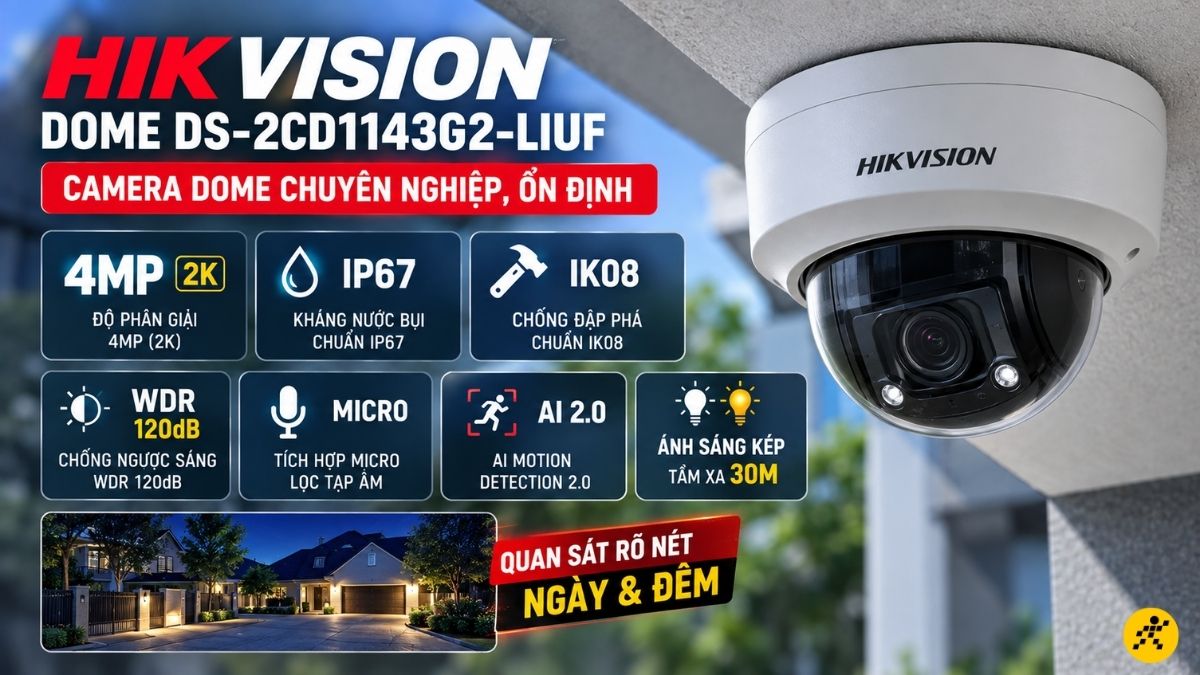 Dòng Dome chuyên nghiệp DS-2CD1143G2-LIUF Dòng Dome chuyên nghiệp DS-2CD1143G2-LIUF