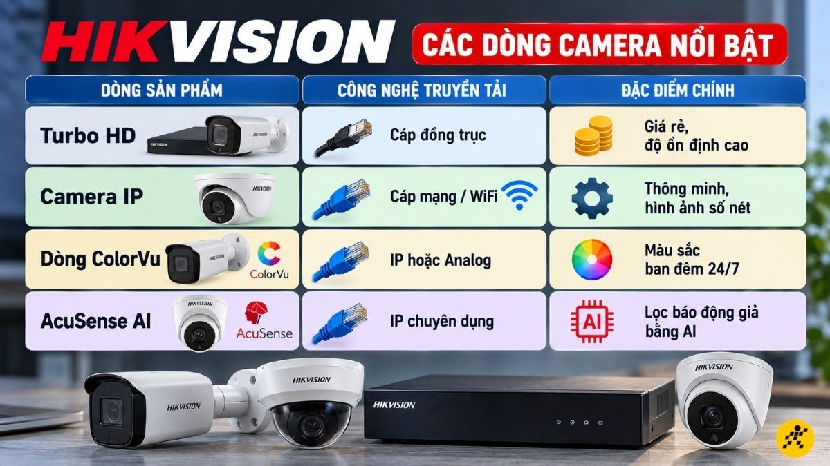 Các dòng camera Hikvision phổ biến Các dòng camera Hikvision phổ biến