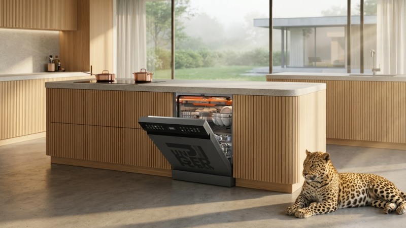 Vẻ ngoài sang trọng của Junger Leopard Titanium DWJ-T268-INVERTER với mặt kính mờ Titanium màu ghi xám