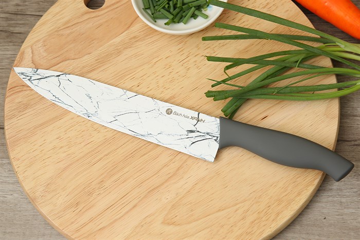 Dao thái inox BHX LD-KS125CF có lưỡi dao vân đá hoa cương sang trọng