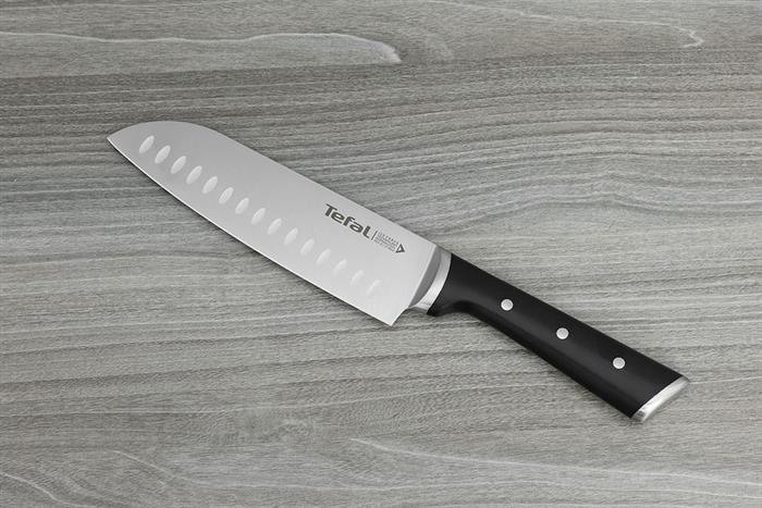 Dao thái inox Tefal Ice Force K2320614 lưỡi 18cm, cán bọc nhựa, cắt thái thịt cá rau củ