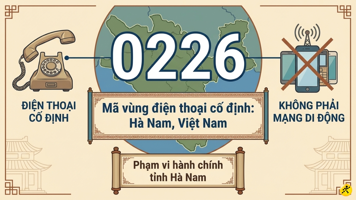 Đầu số 0226 l&agrave; m&atilde; v&ugrave;ng điện thoại b&agrave;n của tỉnh H&agrave; Nam
