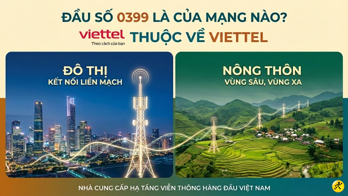 Đầu số 0399 thuộc quyền sở hữu của nhà mạng Viettel