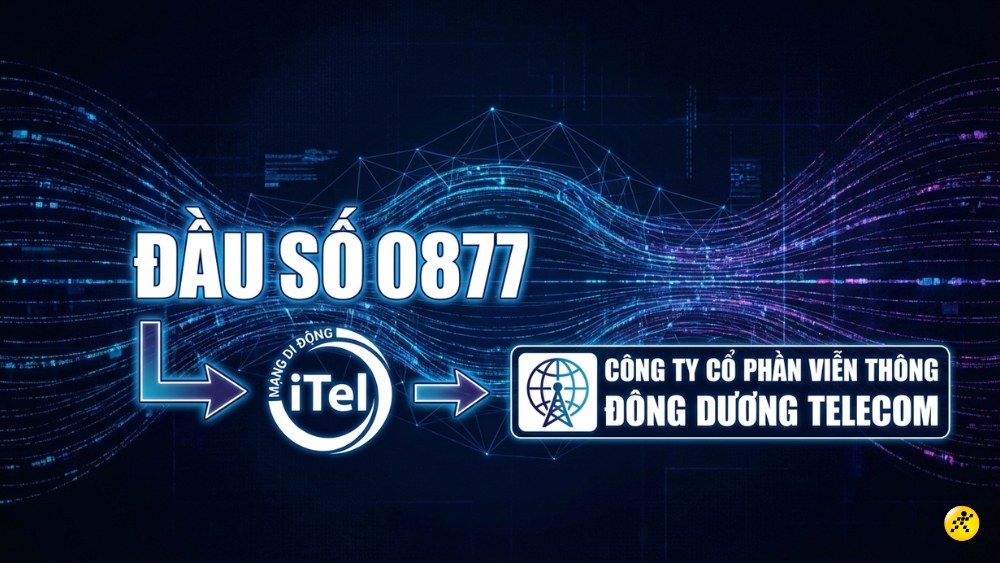 Đầu số 0877 thuộc quyền quản l&yacute; của nh&agrave; mạng iTel (iTelecom)