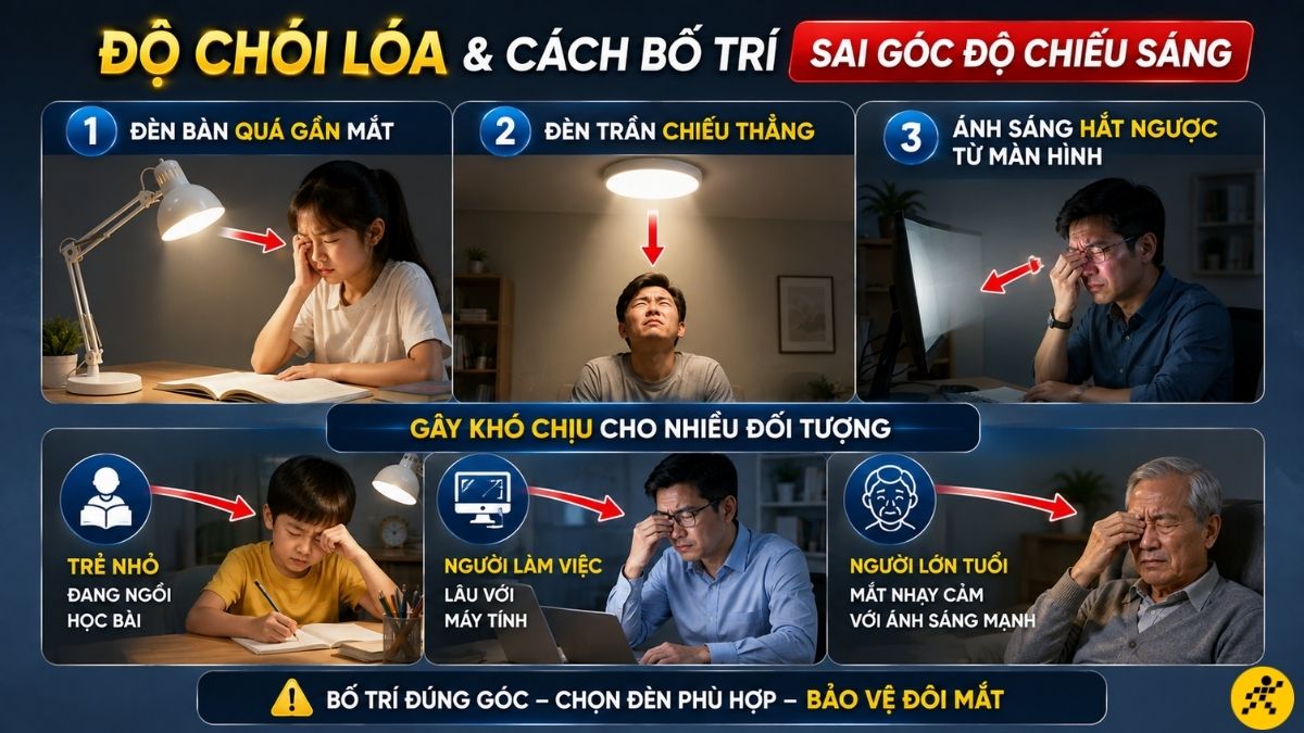 Nhiều trường hợp mắt bị mỏi đơn giản là do độ chói Nhiều trường hợp mắt bị mỏi đơn giản là do độ chói