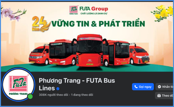 Liên hệ qua Tên Fanpage chính thức là 