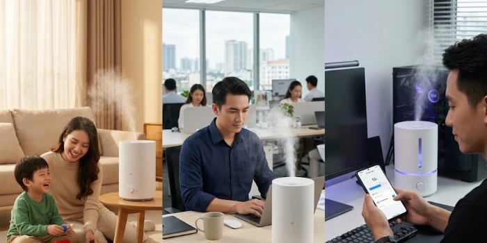 Máy tạo ẩm Xiaomi phù hợp với gia đình, văn phòng và người dùng yêu thích công nghệ nhờ độ bền cao