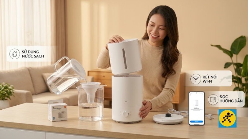 Chuẩn bị trước khi sử dụng máy tạo ẩm Xiaomi