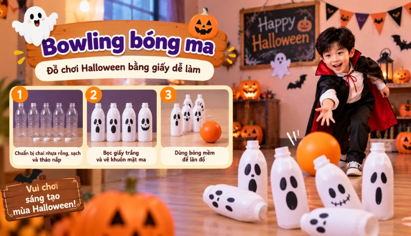 Bowling bóng ma giúp ba mẹ tận dụng đồ dùng cũ Bowling bóng ma giúp ba mẹ tận dụng đồ dùng cũ