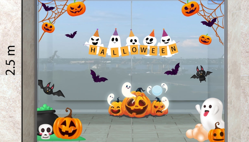 Decal dán kính là đồ trang trí Halloween quen thuộc Decal dán kính là đồ trang trí Halloween quen thuộc