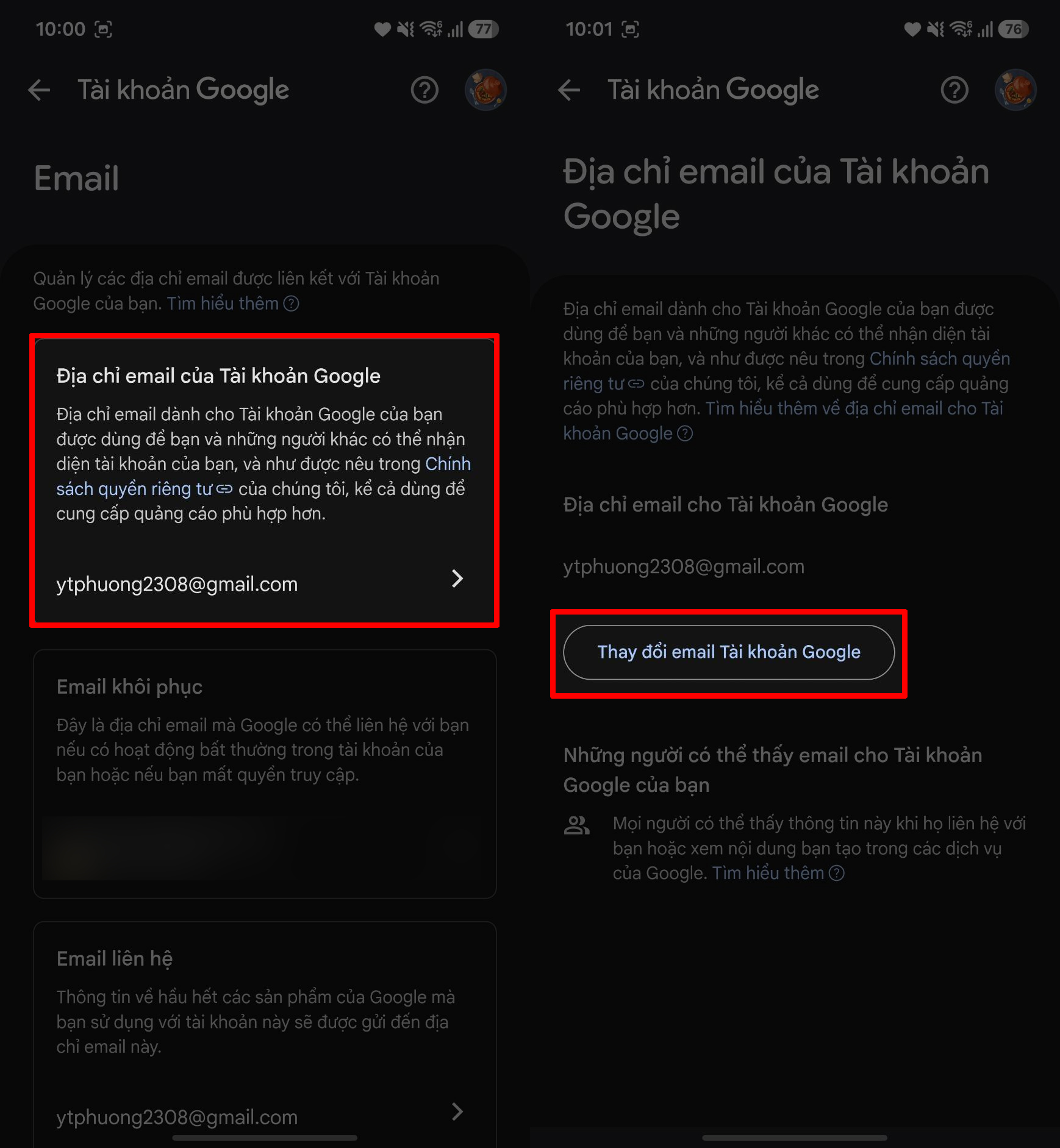 Cách thay đổi địa chỉ Gmail trên android và iPhone Cách thay đổi địa chỉ Gmail trên android và iPhone