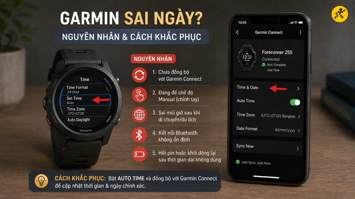 Lỗi đồng hồ Garmin bị sai ngày Lỗi đồng hồ Garmin bị sai ngày