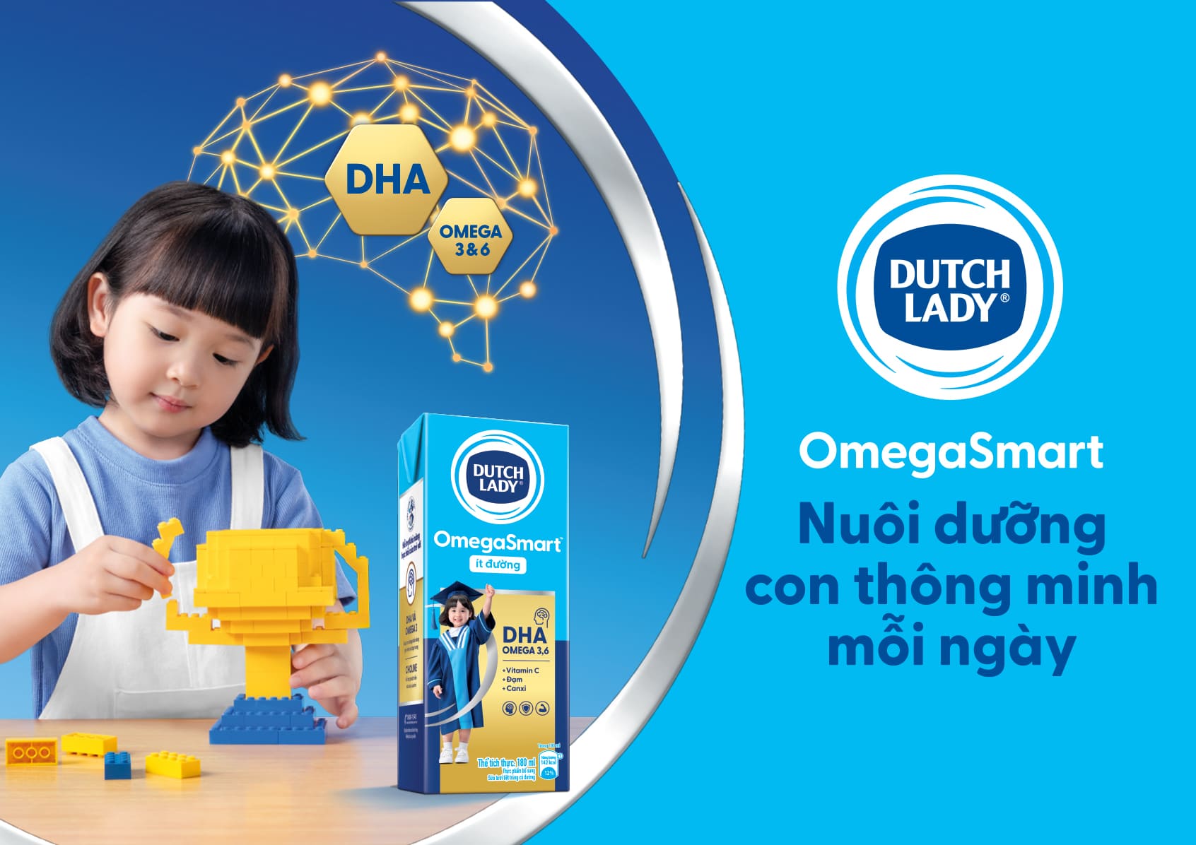 Dutch Lady OmegaSmart được thiết kế chuyên hỗ trợ phát triển trí não