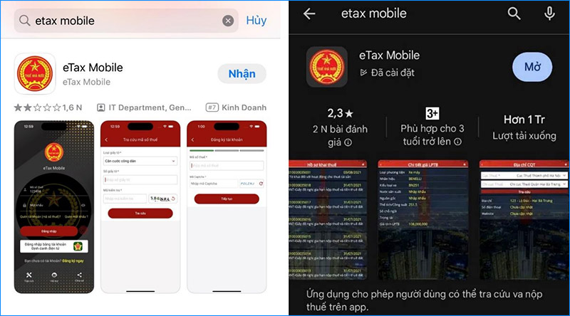 eTax Mobile là ứng dụng chính thức do Tổng cục Thuế Việt Nam phát triển