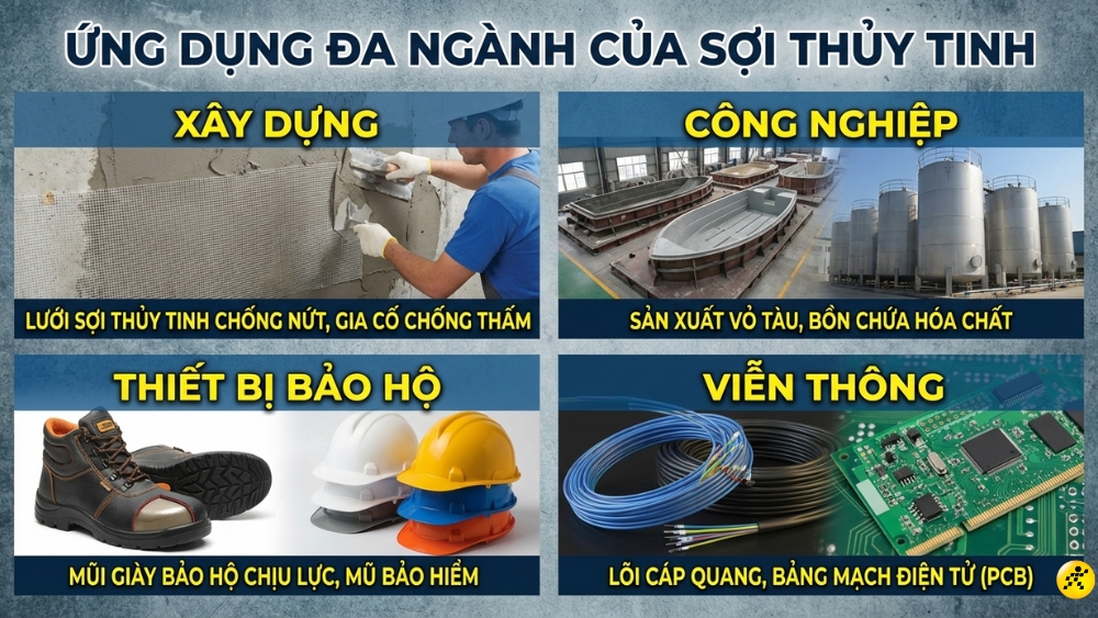 Ứng dụng đa ng&agrave;nh của Fiberglass