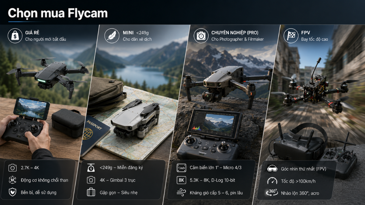 Flycam giá rẻ cho người mới bắt đầu với động cơ không chổi than bền bỉ dễ điều khiển