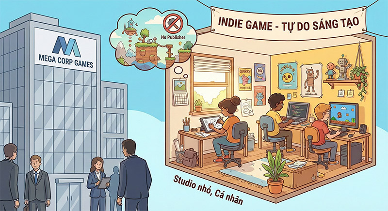 Game Indie là dòng game độc lập được phát triển bởi các studio nhỏ hoặc cá nhân