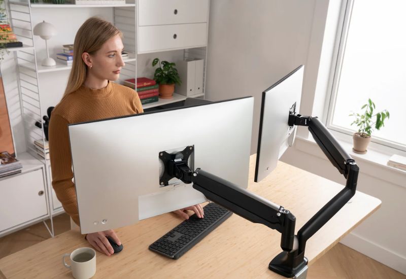 tay đỡ màn hình đôi