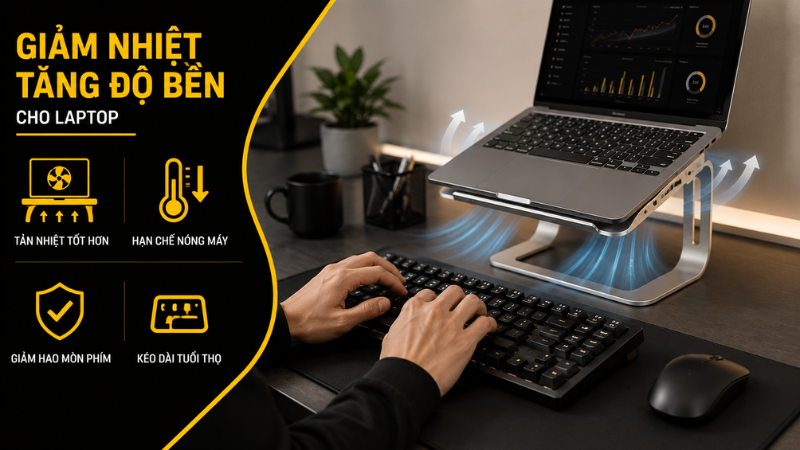 Giảm nhiệt độ cho laptop