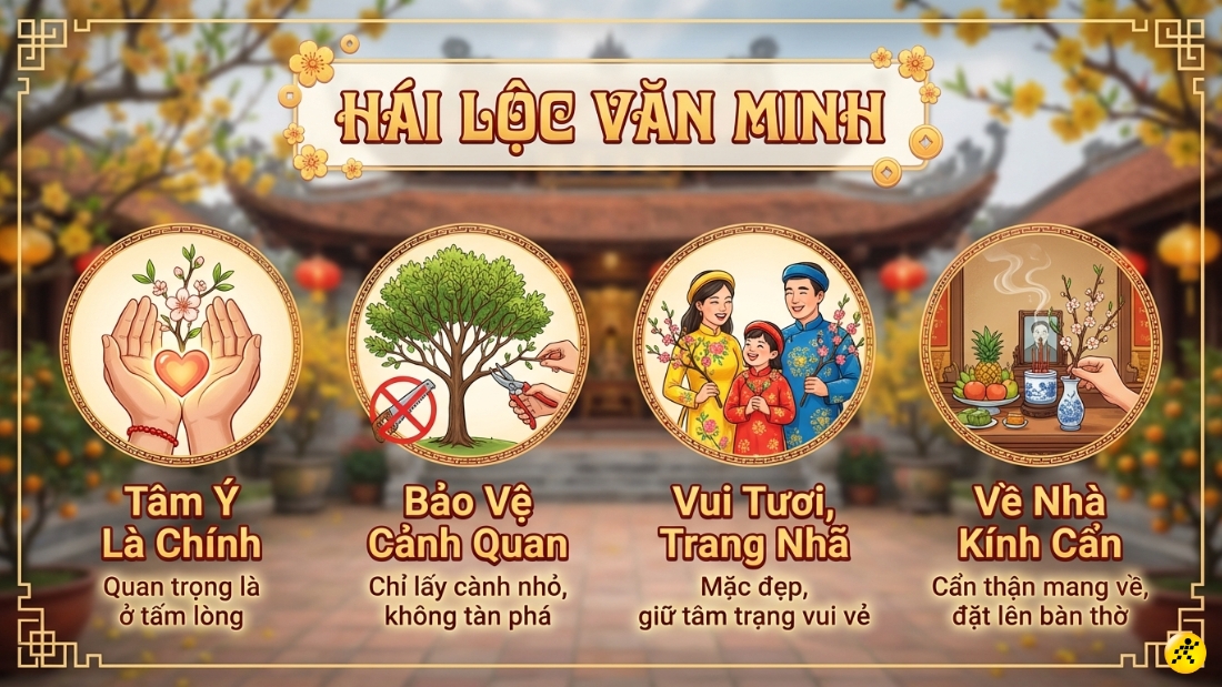 C&aacute;ch h&aacute;i lộc văn minh v&agrave; đ&uacute;ng c&aacute;ch