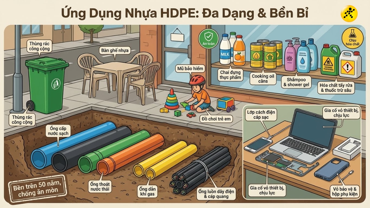 Ứng dụng của nhựa HDPE