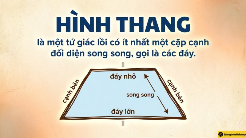 H&igrave;nh thang l&agrave; một tứ gi&aacute;c lồi c&oacute; &iacute;t nhất một cặp cạnh đối song song