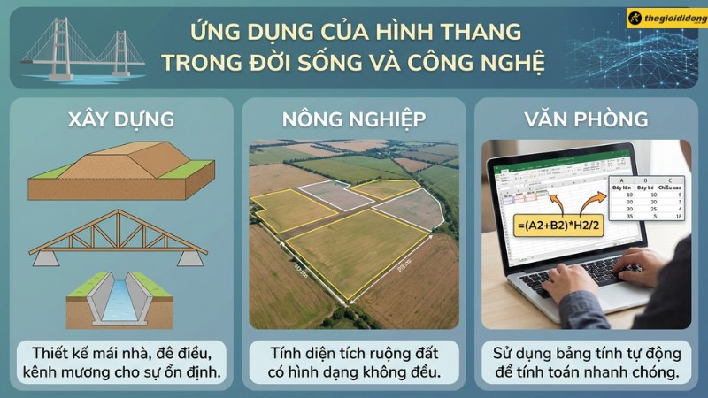 Ứng dụng của h&igrave;nh thang
