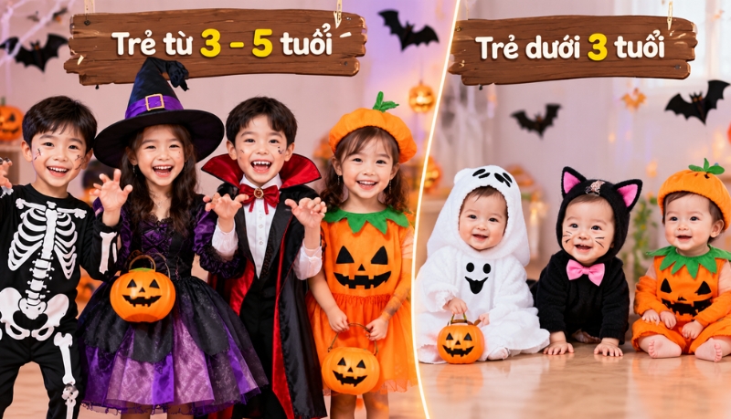 Chọn đồ hóa trang Halloween cho bé từ 3 - 5 tuổi cần thoải mái, dễ hoạt động Chọn đồ hóa trang Halloween cho bé từ 3 - 5 tuổi cần thoải mái, dễ hoạt động
