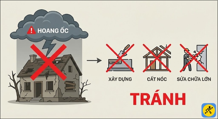 Hoang Ốc được xem là một vận hạn lớn mà gia chủ cần tránh khi có ý định xây dựng, cất nóc hay sửa chữa lớn