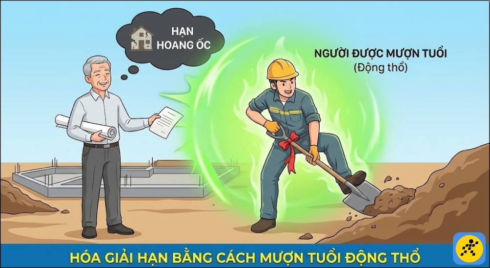 Người được mượn tuổi sẽ thay mặt gia chủ thực hiện các nghi lễ quan trọng như cúng động thổ, cúng đổ móng, cất nóc