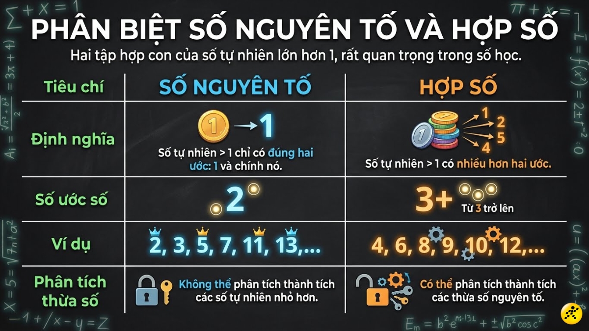Ph&acirc;n biệt hợp số v&agrave; số nguy&ecirc;n tố