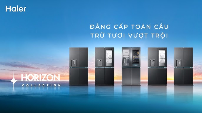 Bộ sưu tập tủ lạnh Haier Horizon cao cấp với cửa sổ SmartView và ngăn từ trường Nutri Bank