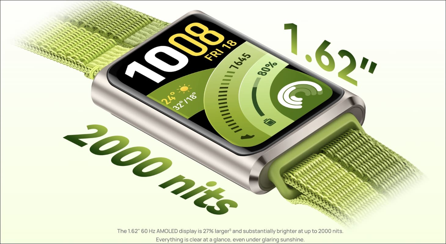 HUAWEI Band 11 Pro có màn hình hiển thị độ sáng 2000 nits