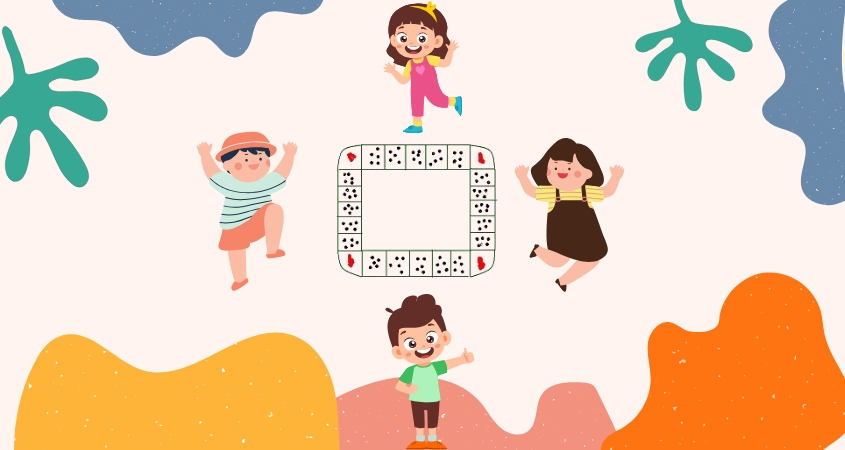 Hình minh hoạ bàn chơi ô ăn quan 4 người