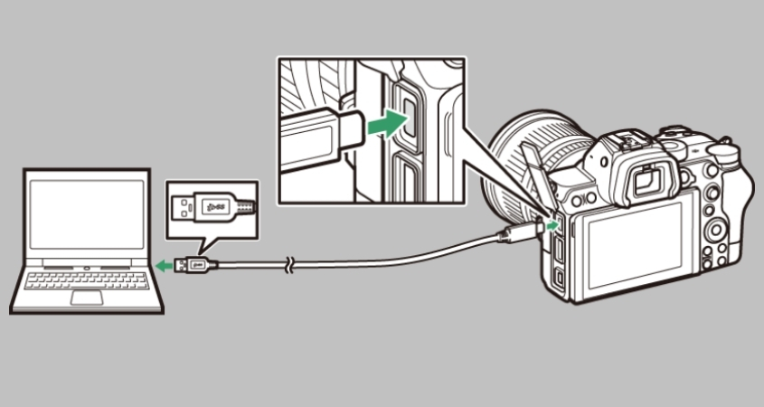Cắm cáp kết nối máy ảnh Sony và máy tính Cắm cáp kết nối máy ảnh Sony và máy tính