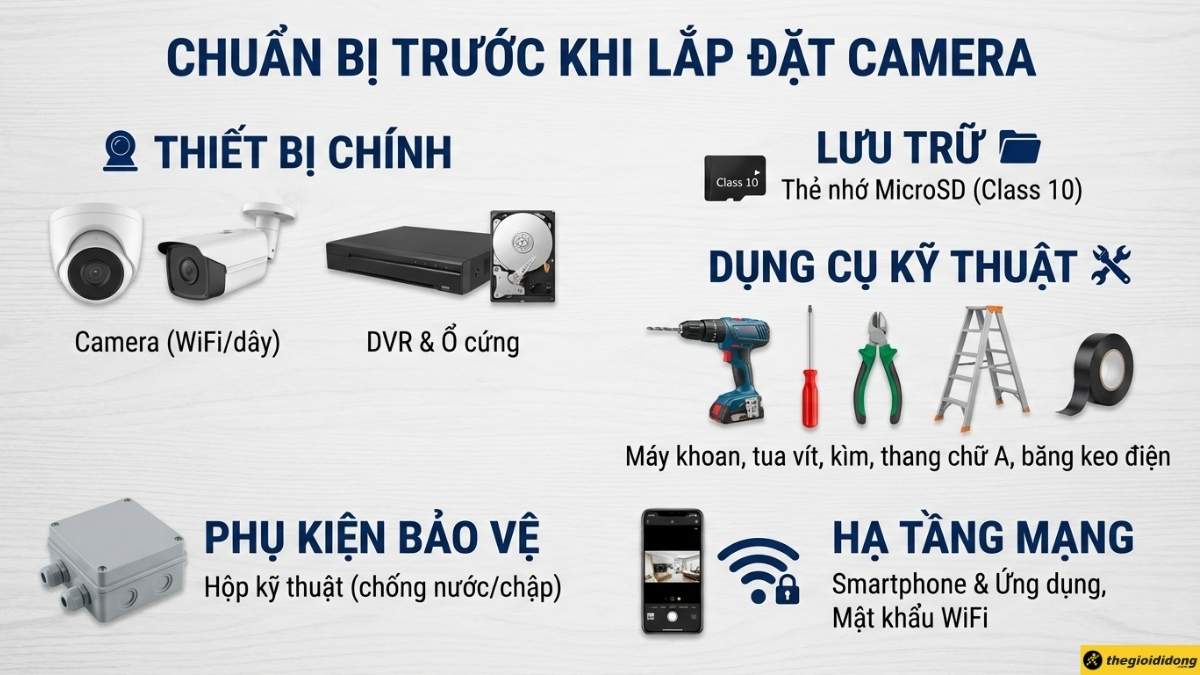 Chuẩn bị trước khi lắp camera