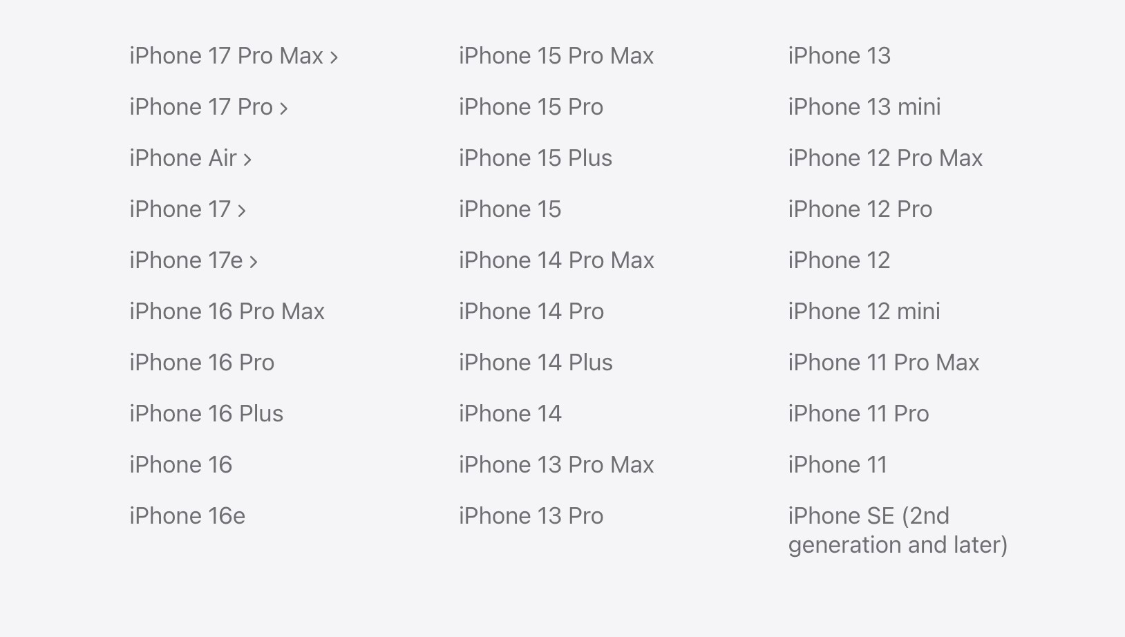Danh sách iPhone được cập nhật lên iOS 27 Danh sách iPhone được cập nhật lên iOS 27