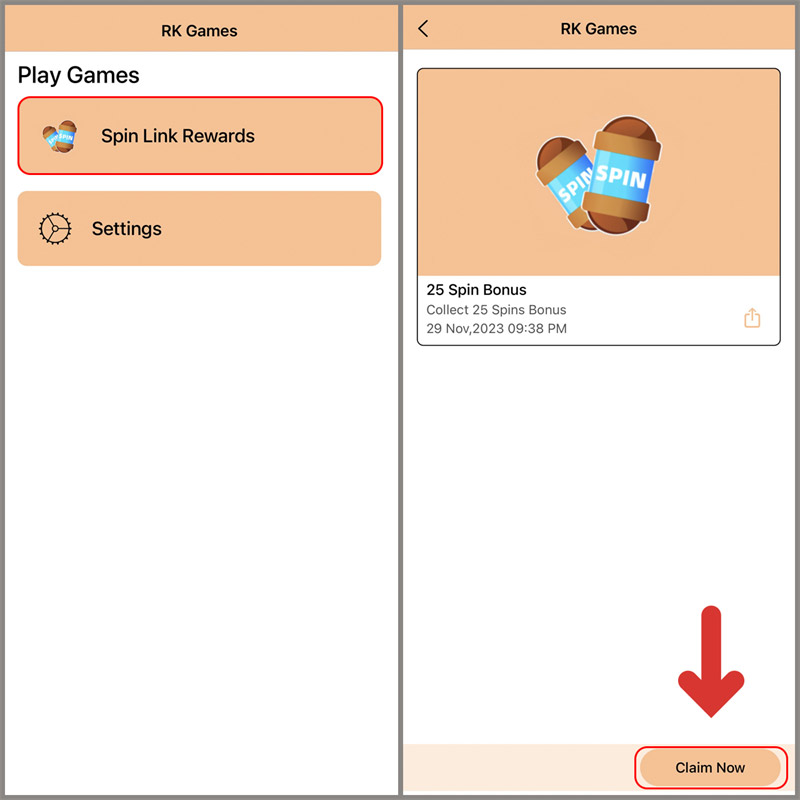 Truy cập web chí chính thức, nhập code đổi spin ngay