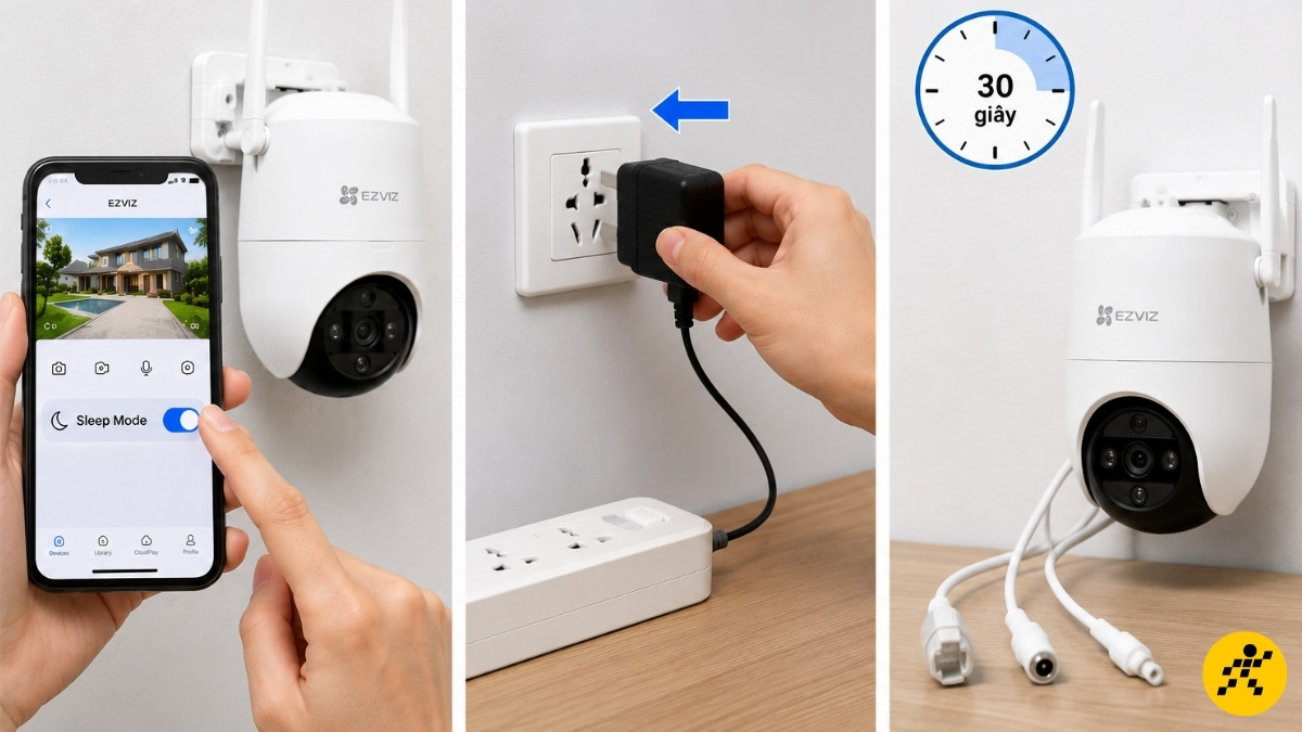 Thao tác ngắt nguồn điện adapter 12V an toàn Thao tác ngắt nguồn điện adapter 12V an toàn