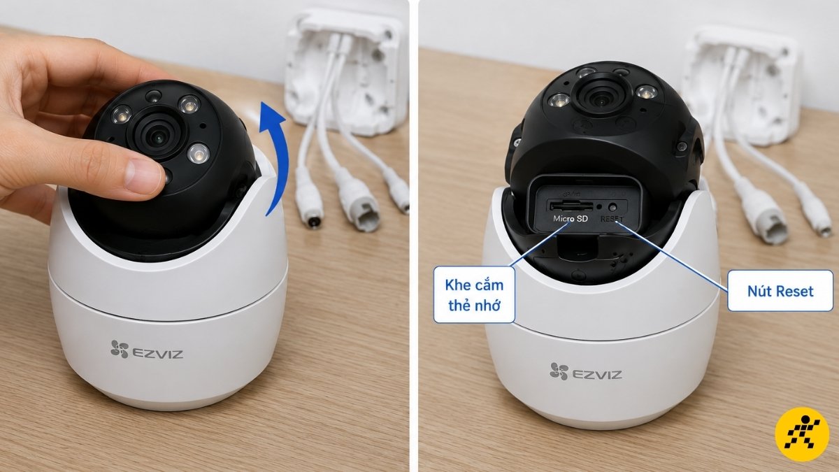 Dùng tay nhẹ nhàng xoay ống kính camera Dùng tay nhẹ nhàng xoay ống kính camera