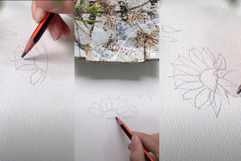 Bước 1: Vẽ nhụy hoa Bước 1: Vẽ nhụy hoa