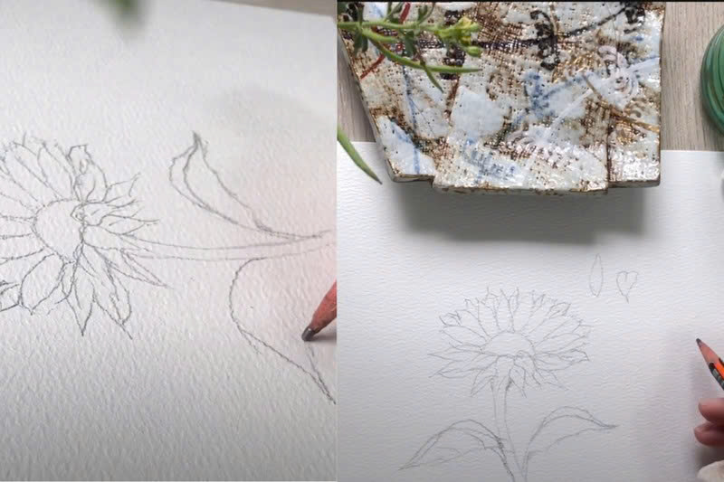 Bước 1: Vẽ nhụy hoa Bước 1: Vẽ nhụy hoa