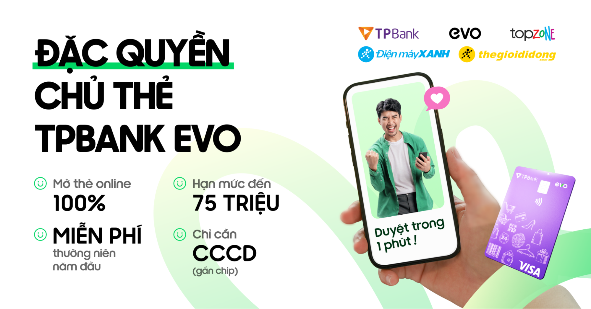 Mở thẻ t&iacute;n dụng TPBank EVO nhận ưu đ&atilde;i l&ecirc;n tới 2,5 triệu mua sắm tại ĐMX