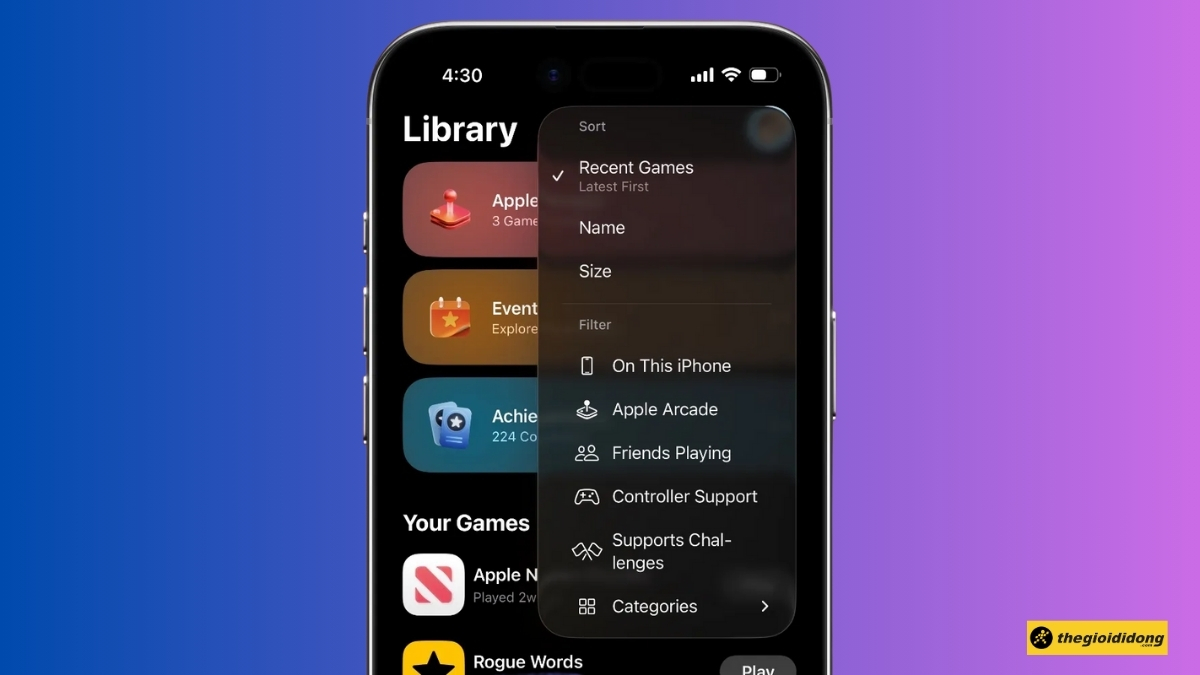 Bộ lọc thư viện Games si&ecirc;u gọn g&agrave;ng 