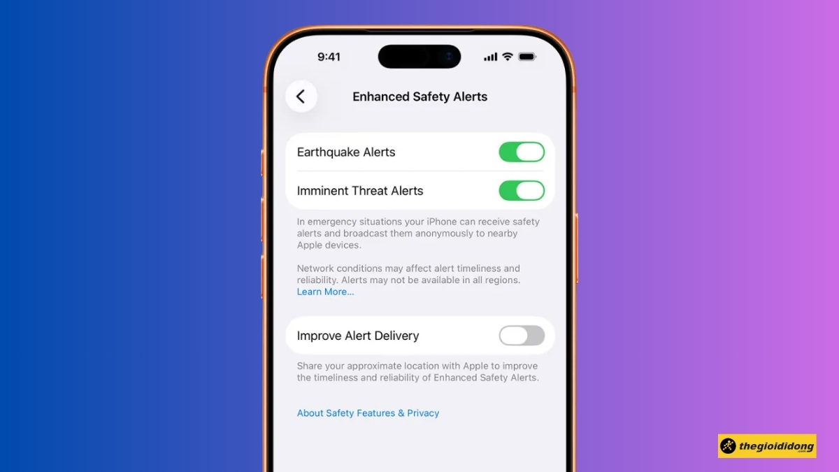 iOS 26.2 mở rộng hỗ trợ cảnh b&aacute;o thi&ecirc;n tai qua