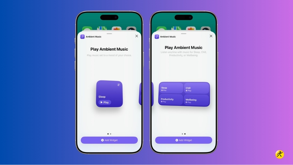 Sự xuất hiện của Ambient Music Widget Sự xuất hiện của Ambient Music Widget