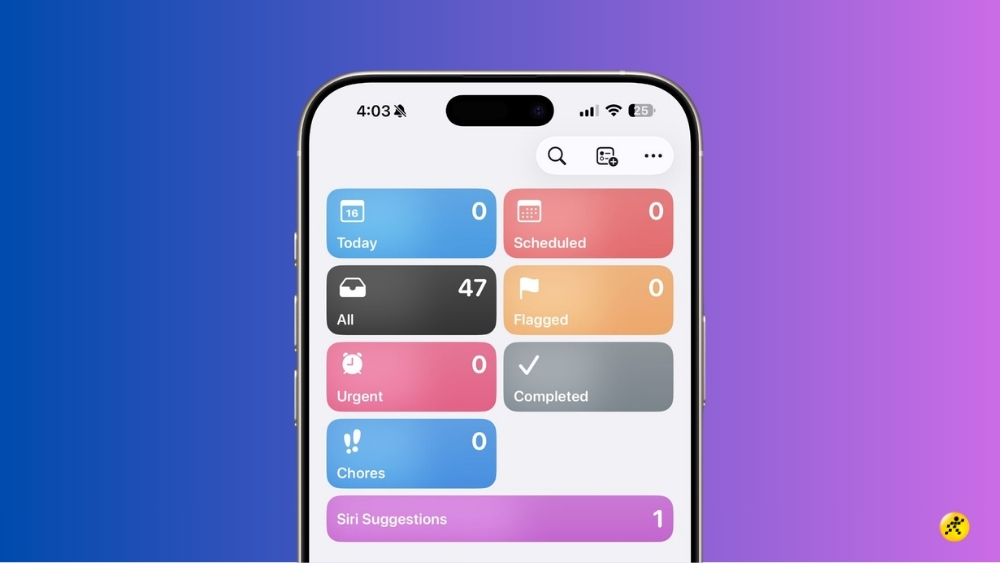 Ứng dụng Reminders đã bổ sung mục Ứng dụng Reminders đã bổ sung mục