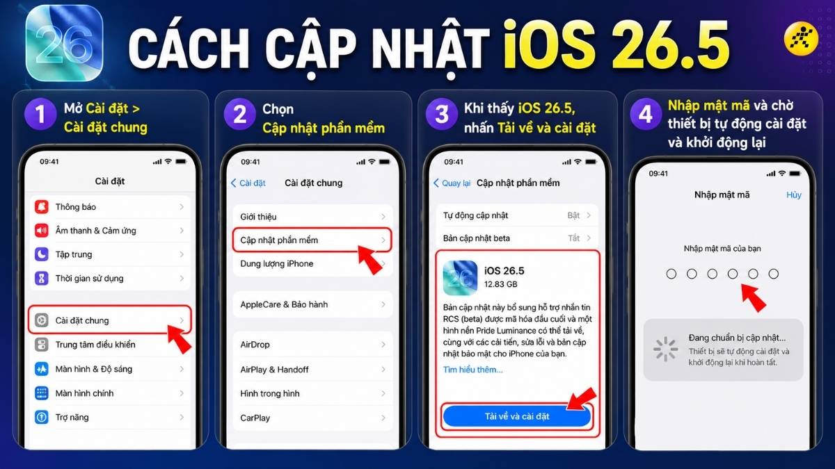 C&aacute;ch cập nhật iOS 26.5